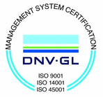 DNV-GL ISO 9001, ISO 14001 and ISO 45001 certified management systems